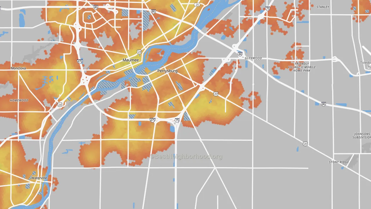 Bike Grade map of Perrysburg, OH