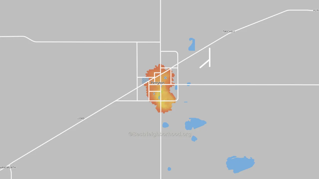 Bike Grade map of Perryton, TX