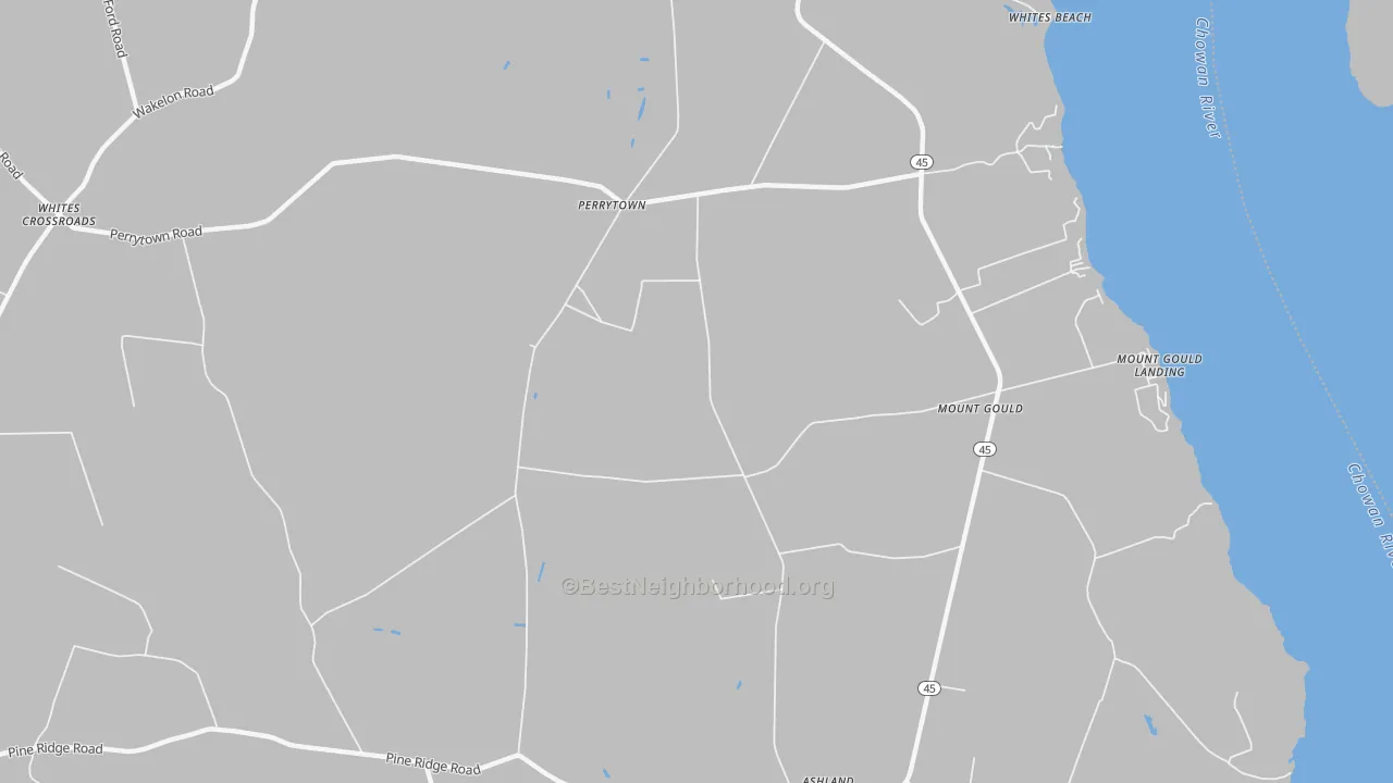 Bike Grade map of Perrytown, NC