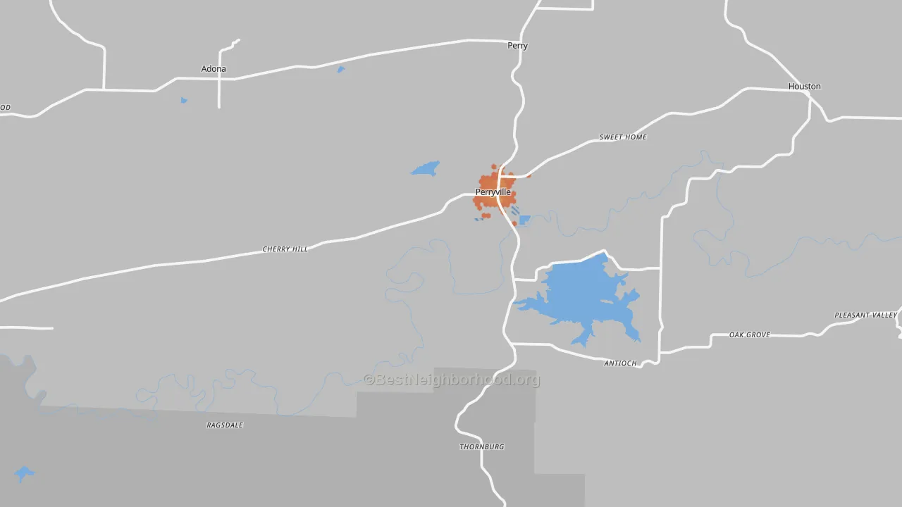 Bike Grade map of Perryville, AR