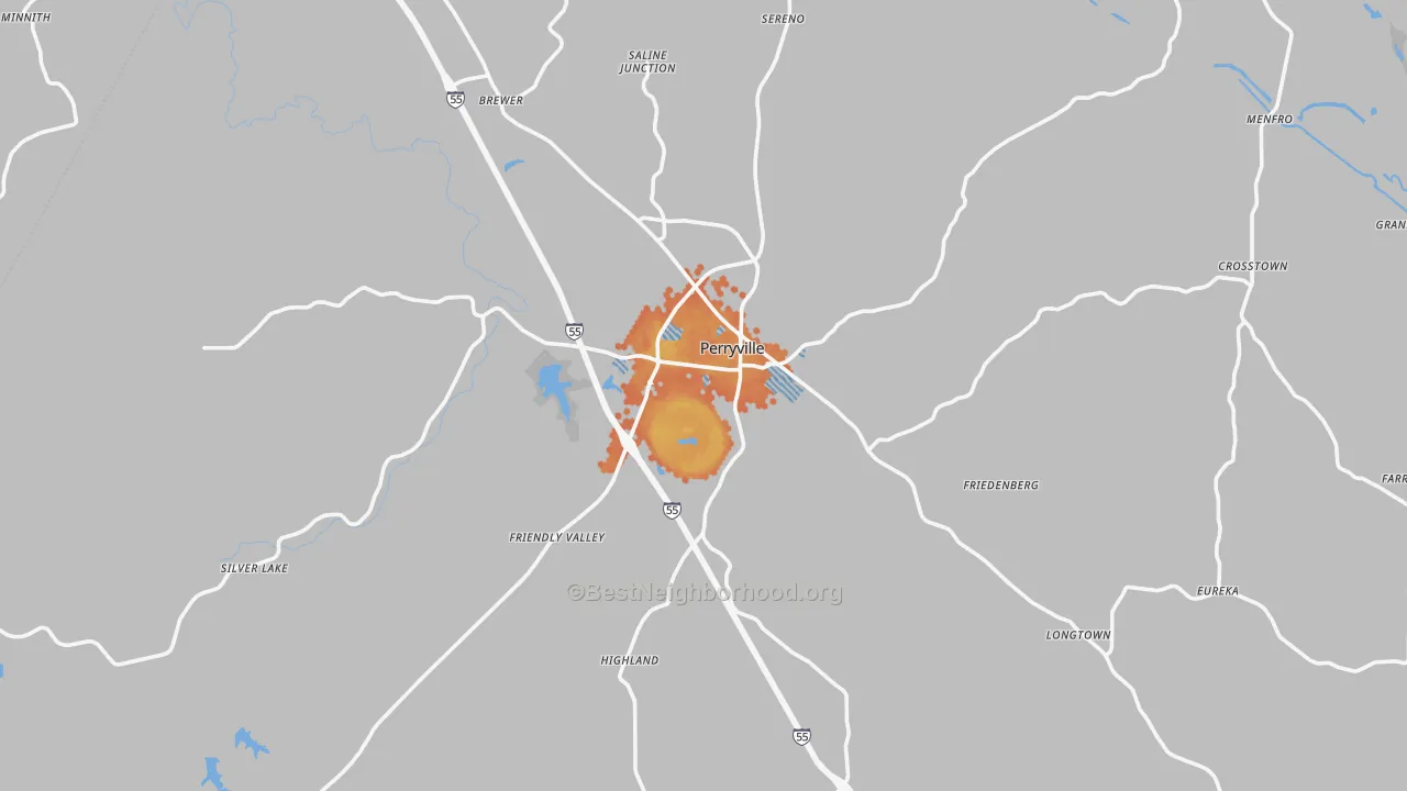 Bike Grade map of Perryville, MO