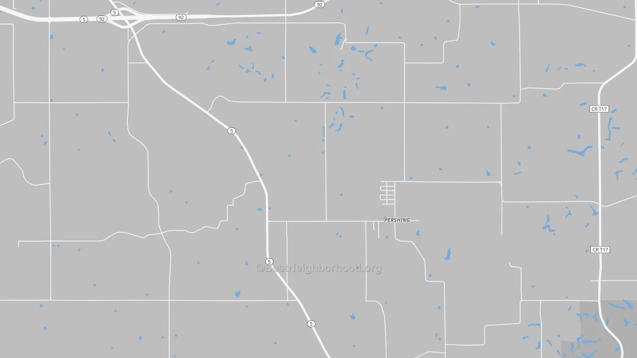 Bike Grade map of Pershing, IA