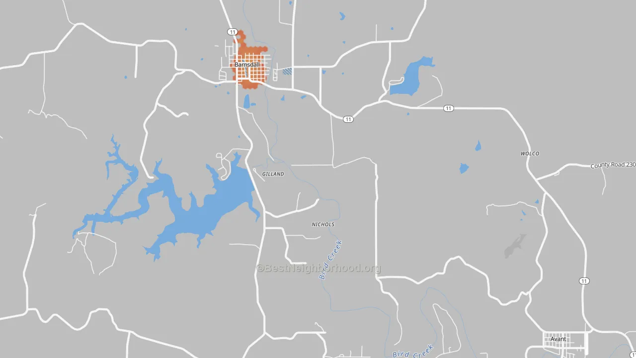 Bike Grade map of Pershing, OK