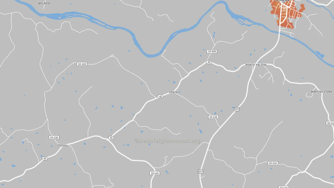 Bike Grade map of Perth, VA