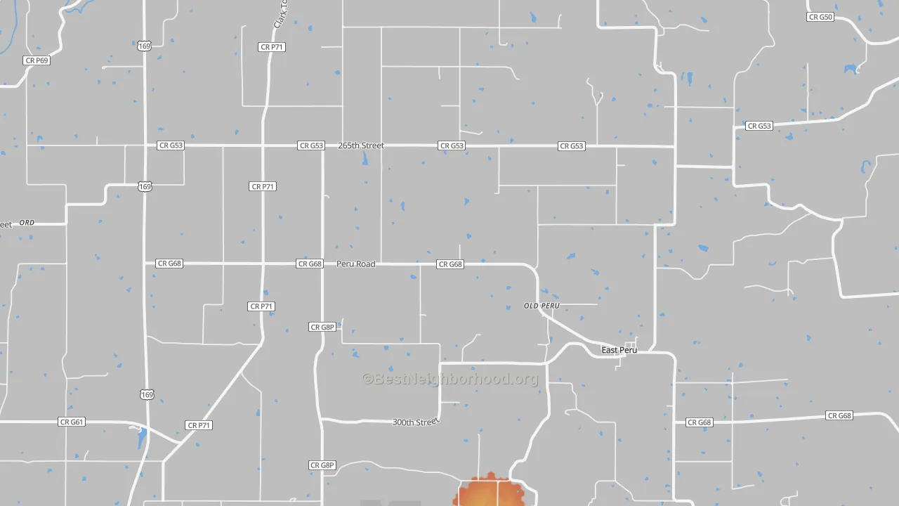 Bike Grade map of Peru, IA