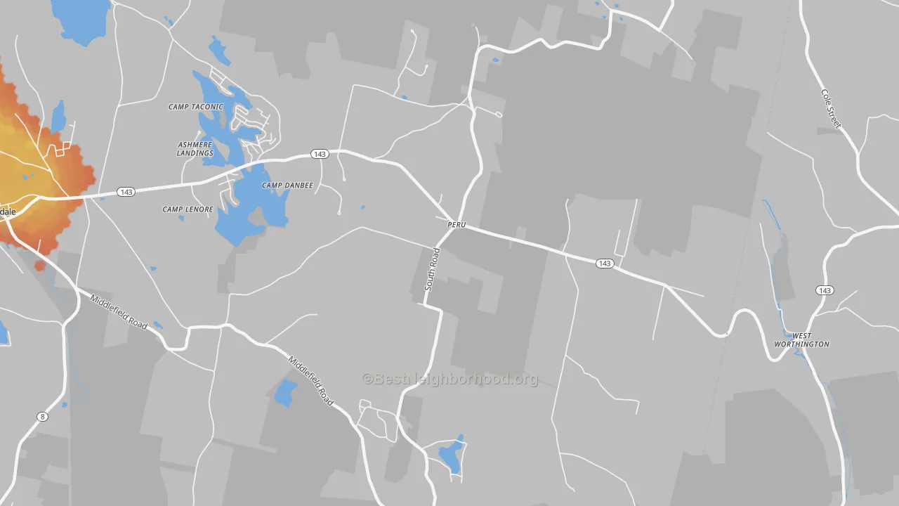 Bike Grade map of Peru, MA