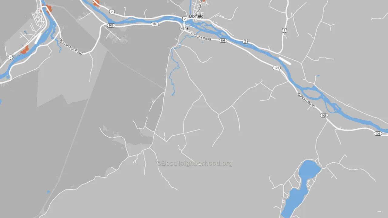 Bike Grade map of Peru, ME