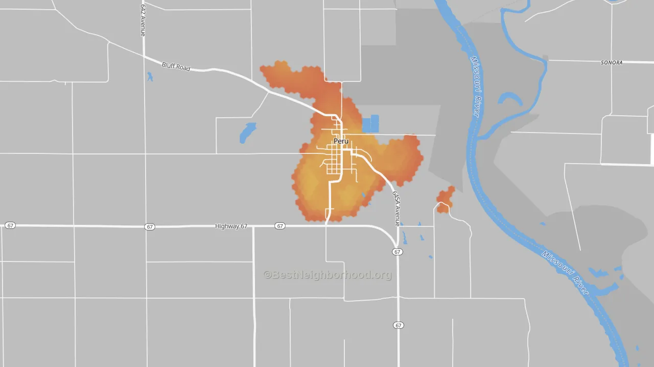 Bike Grade map of Peru, NE