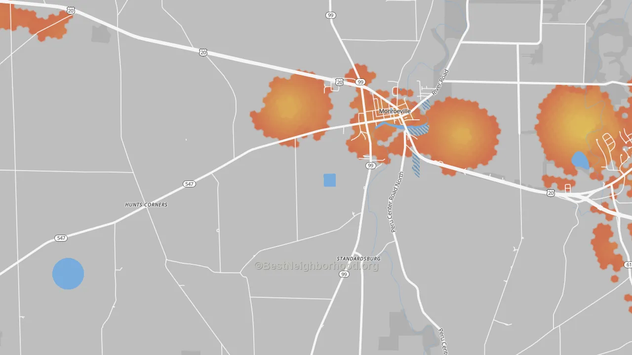 Bike Grade map of Peru, OH