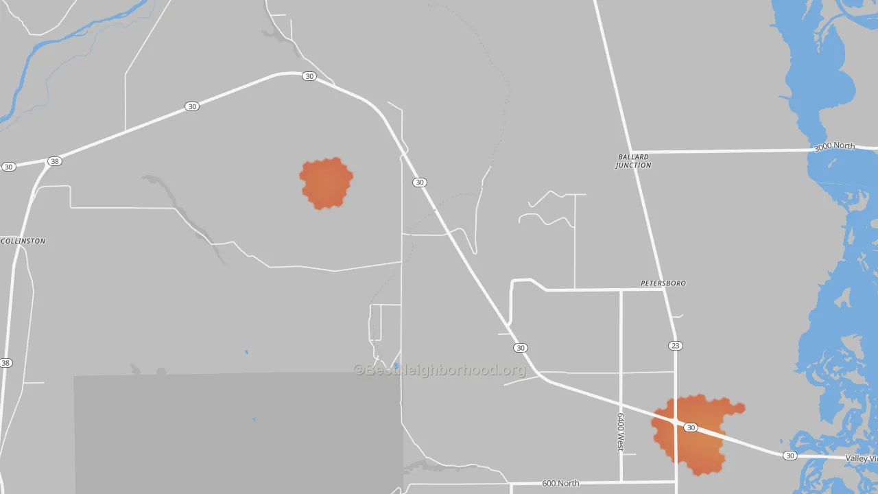 Bike Grade map of Peter, UT