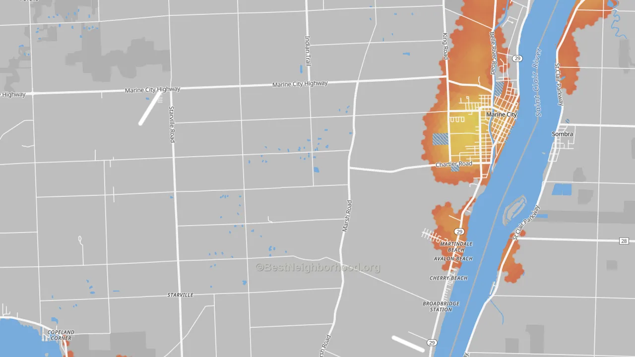 Bike Grade map of Peters, MI