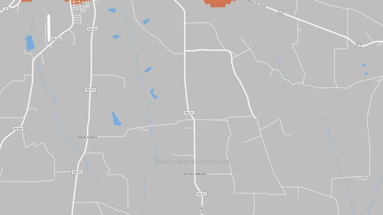 Bike Grade map of Peters Prairie, TX