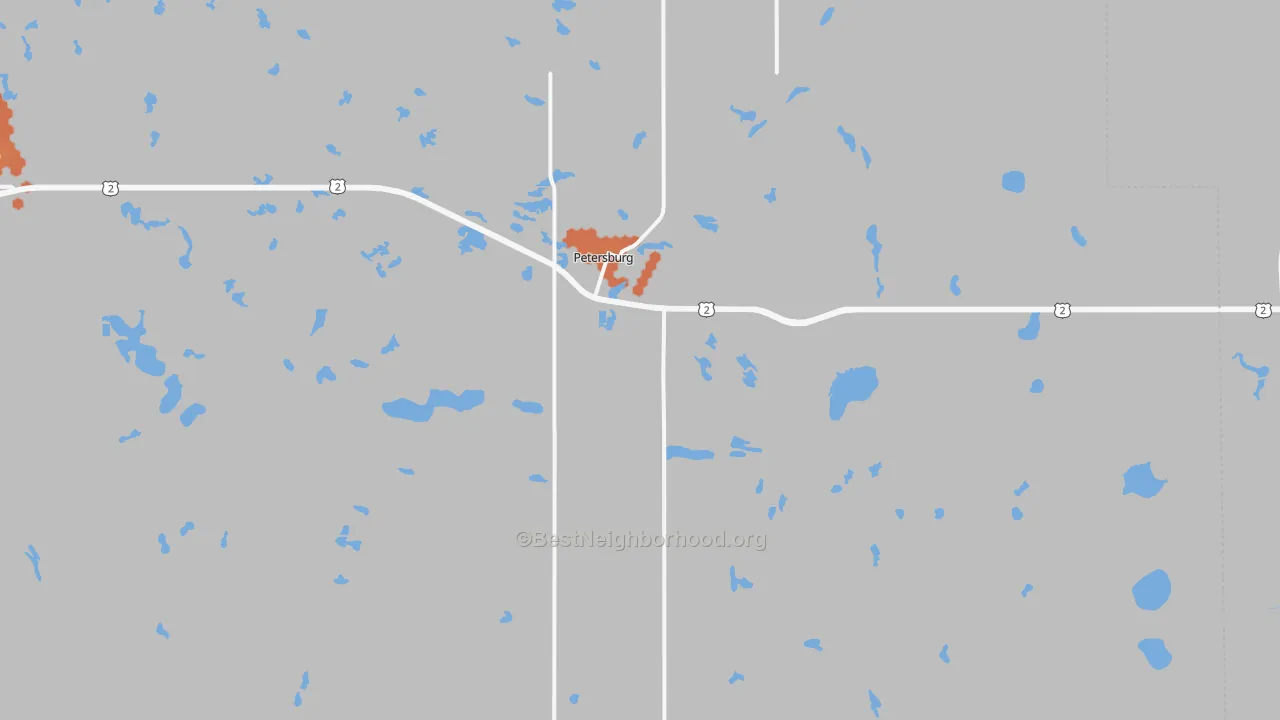 Bike Grade map of Petersburg, ND