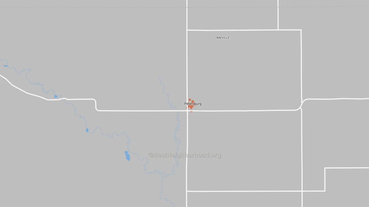 Bike Grade map of Petersburg, NE