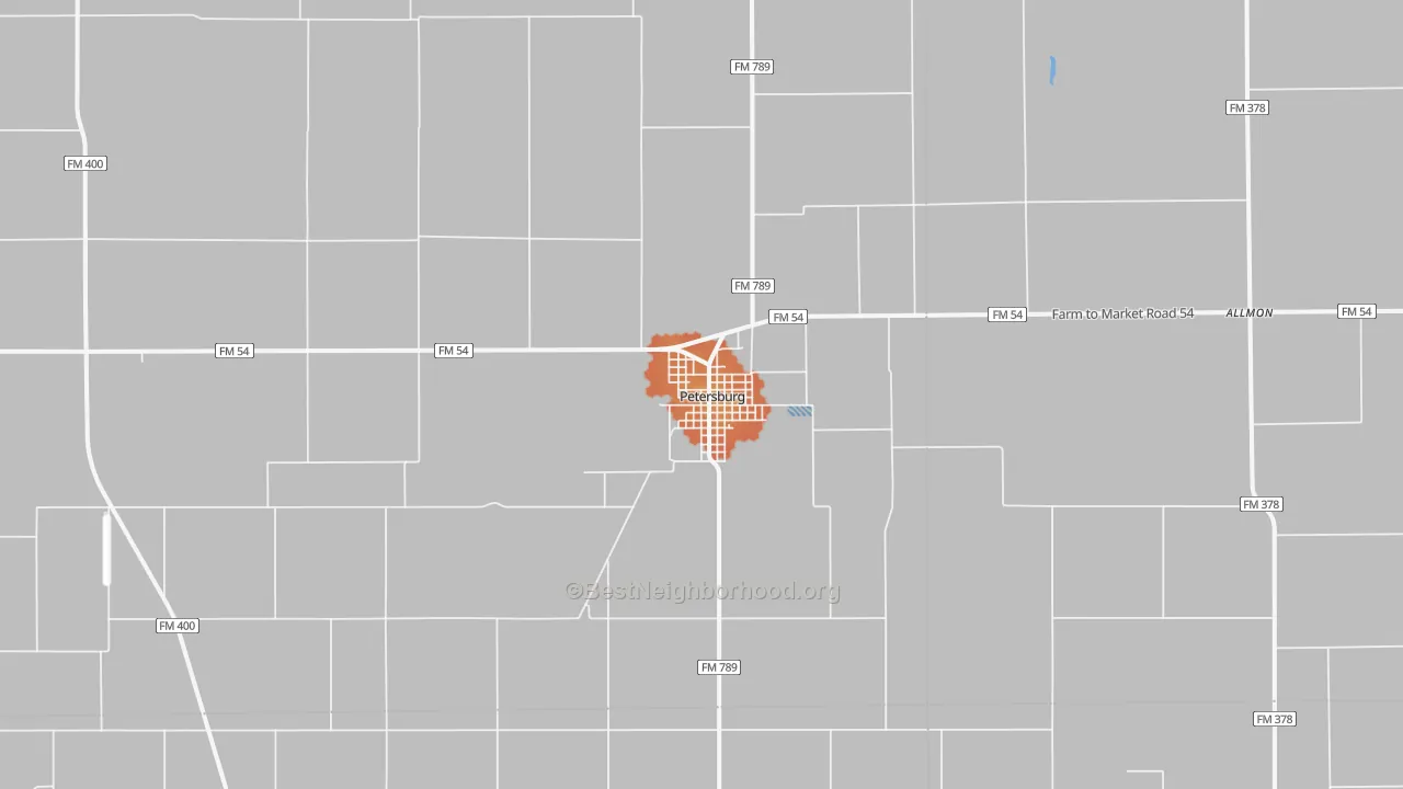 Bike Grade map of Petersburg, TX