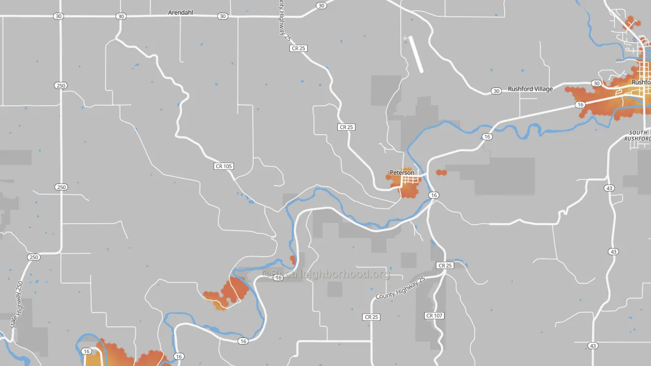 Bike Grade map of Peterson, MN
