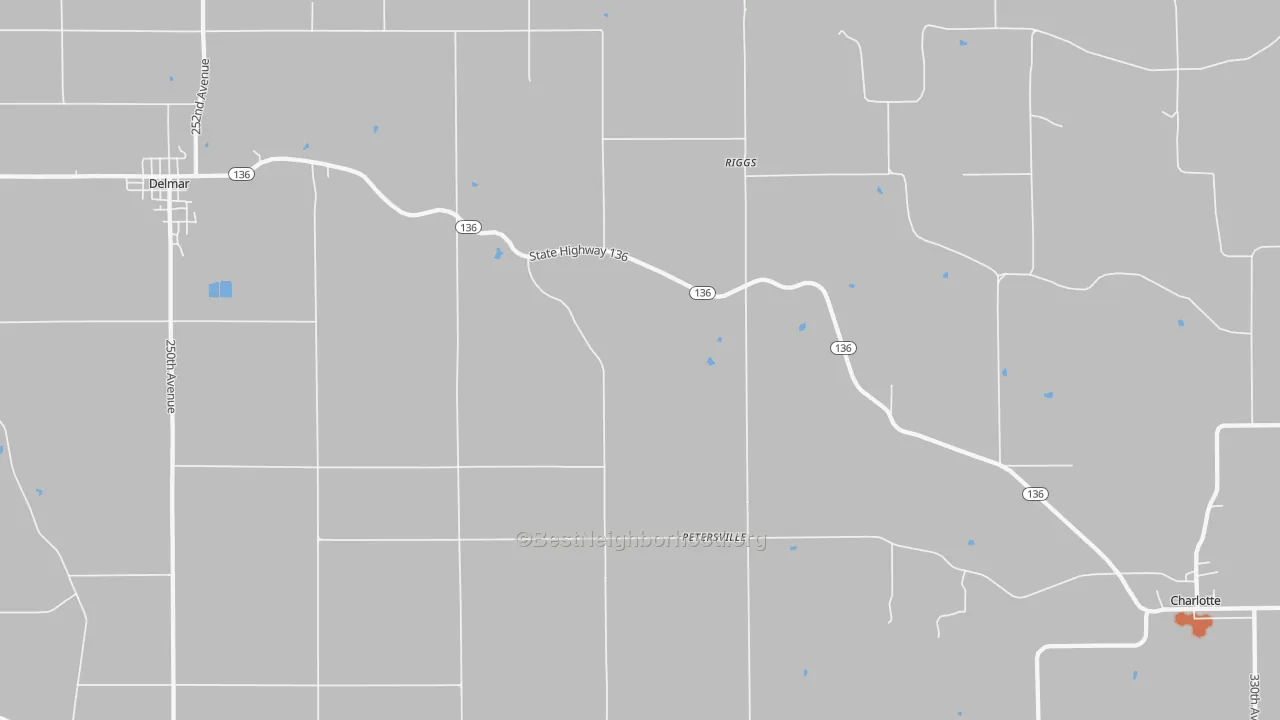 Bike Grade map of Petersville, IA