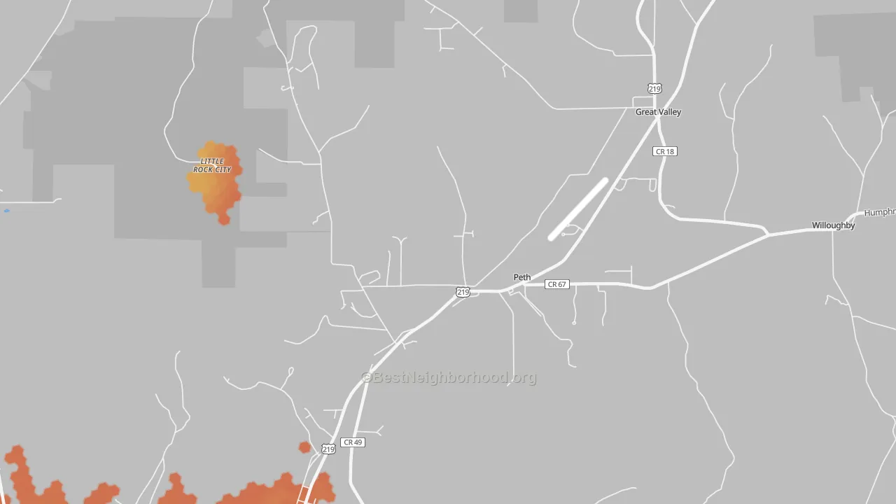 Bike Grade map of Peth, NY