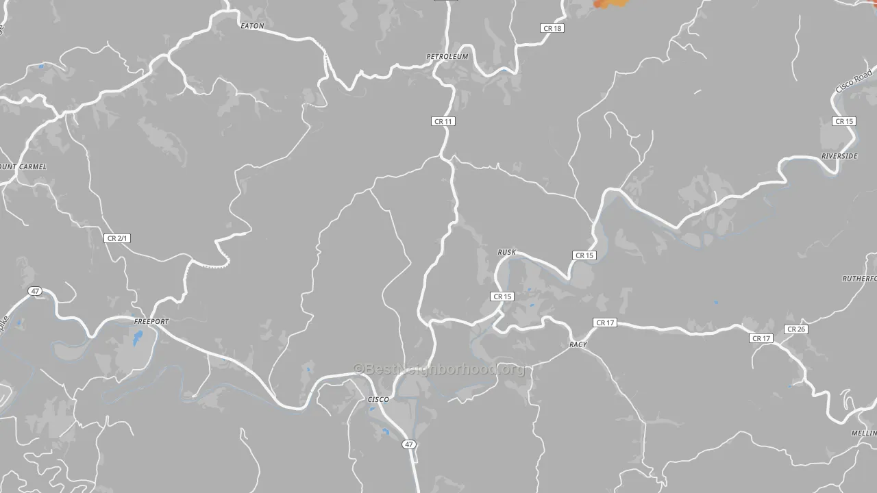 Bike Grade map of Petroleum, WV