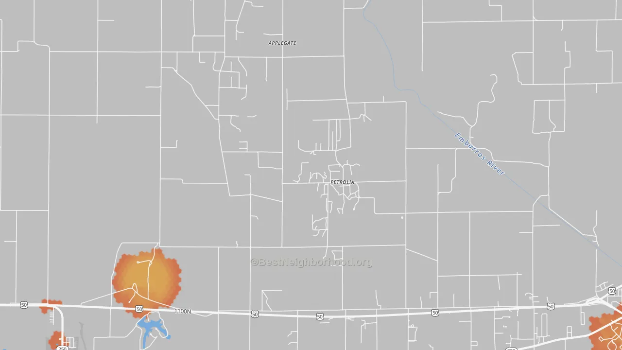 Bike Grade map of Petrolia, IL