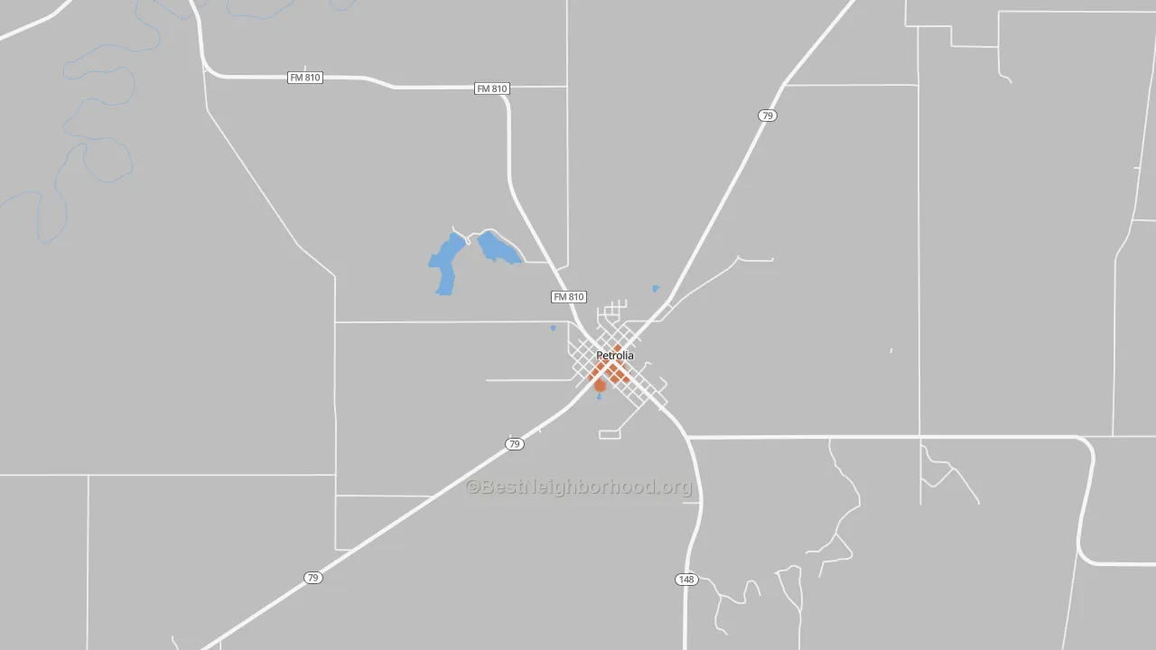 Bike Grade map of Petrolia, TX