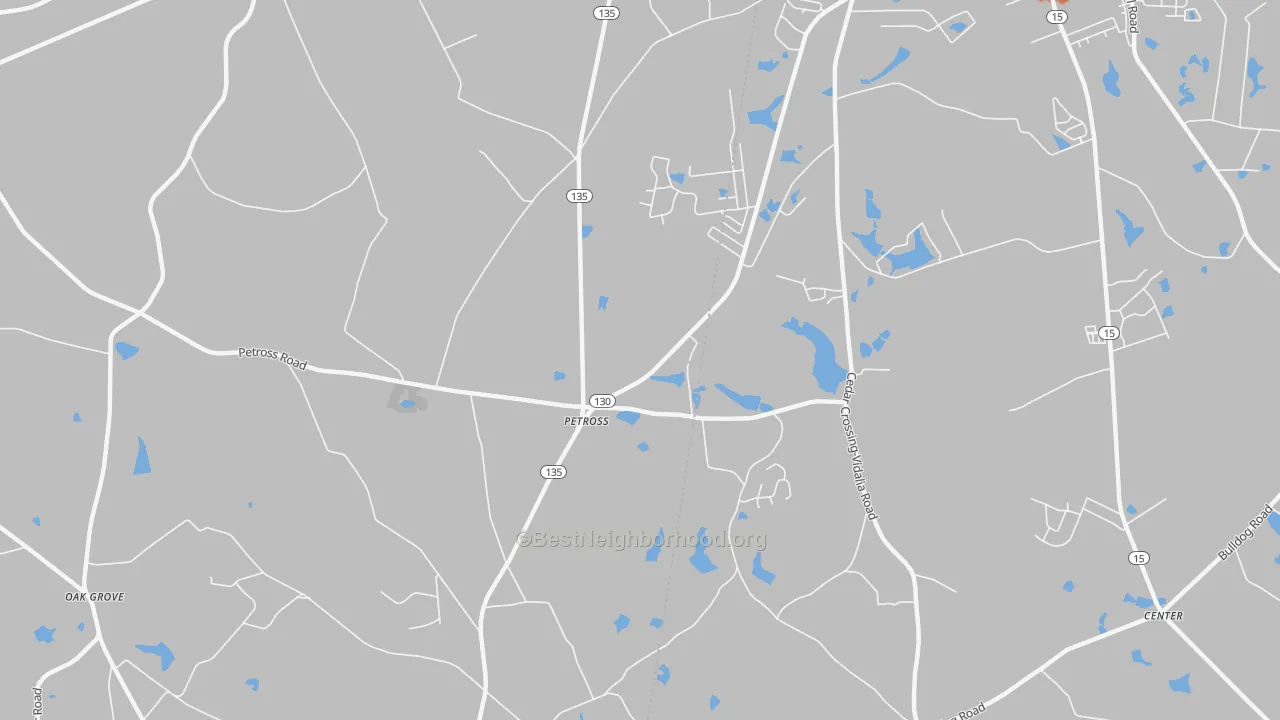 Bike Grade map of Petross, GA