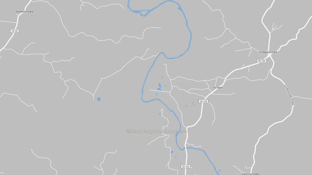 Bike Grade map of Petway, TN