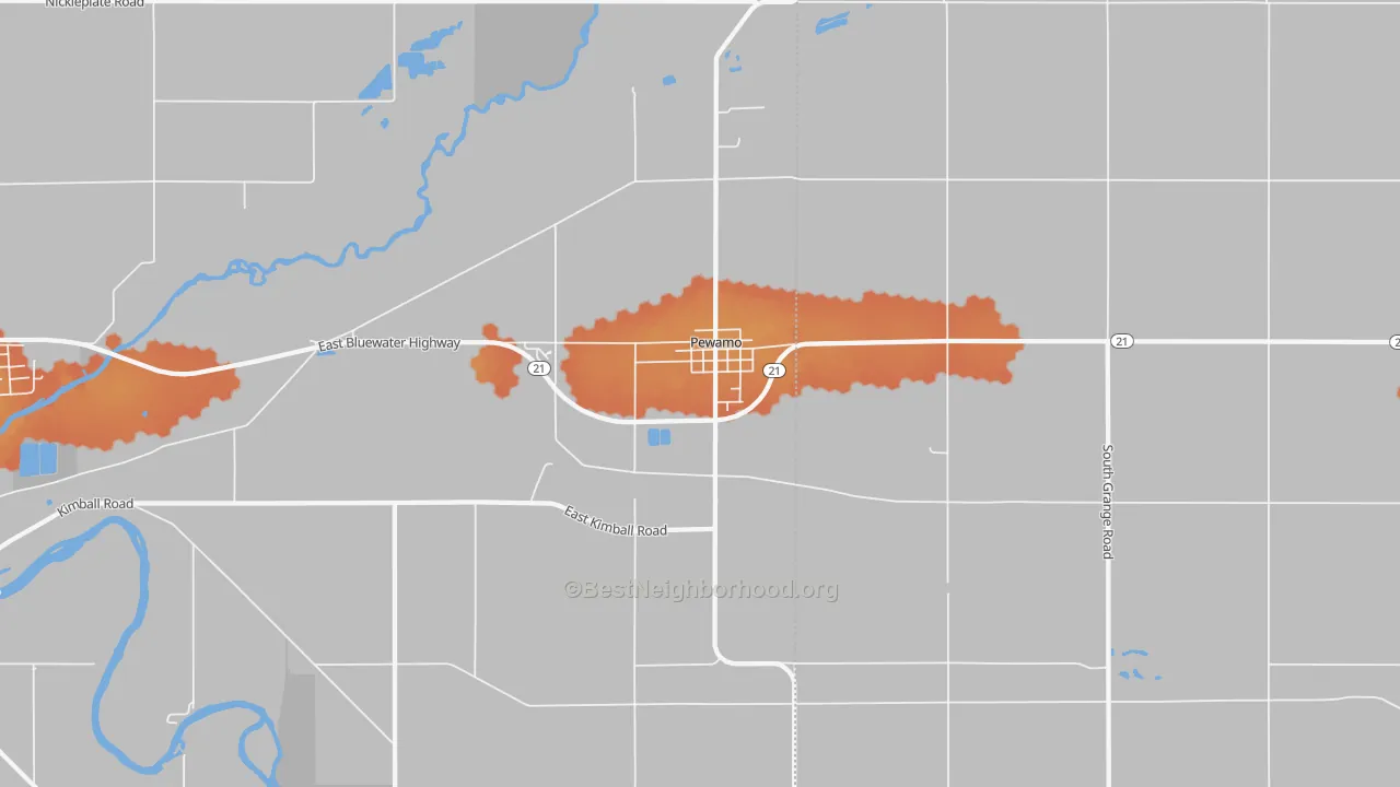 Bike Grade map of Pewamo, MI