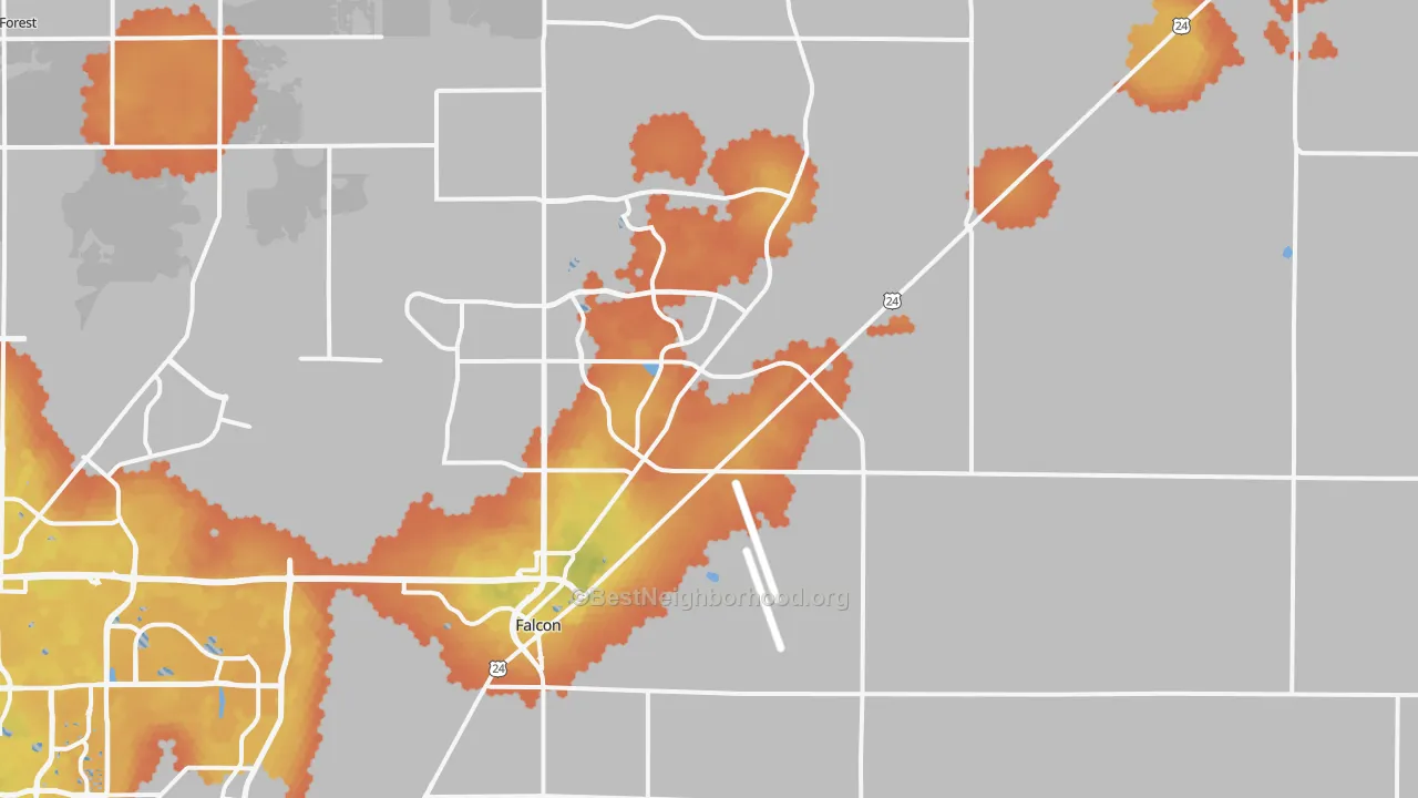 Bike Grade map of Peyton, CO