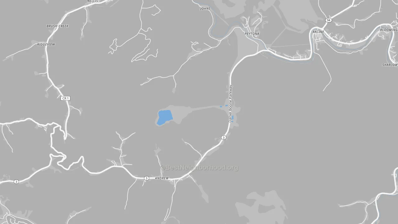 Bike Grade map of Peytona, WV