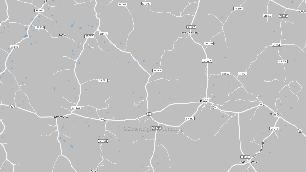 Bike Grade map of Phenix, VA