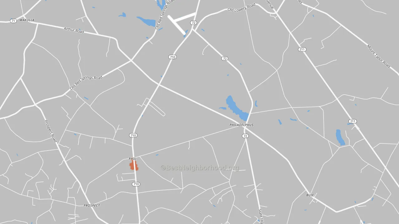 Bike Grade map of Philadelphus, NC