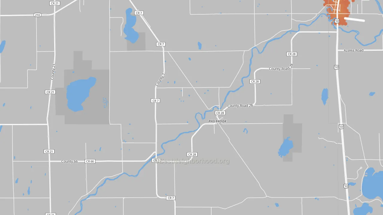 Bike Grade map of Philbrook, MN