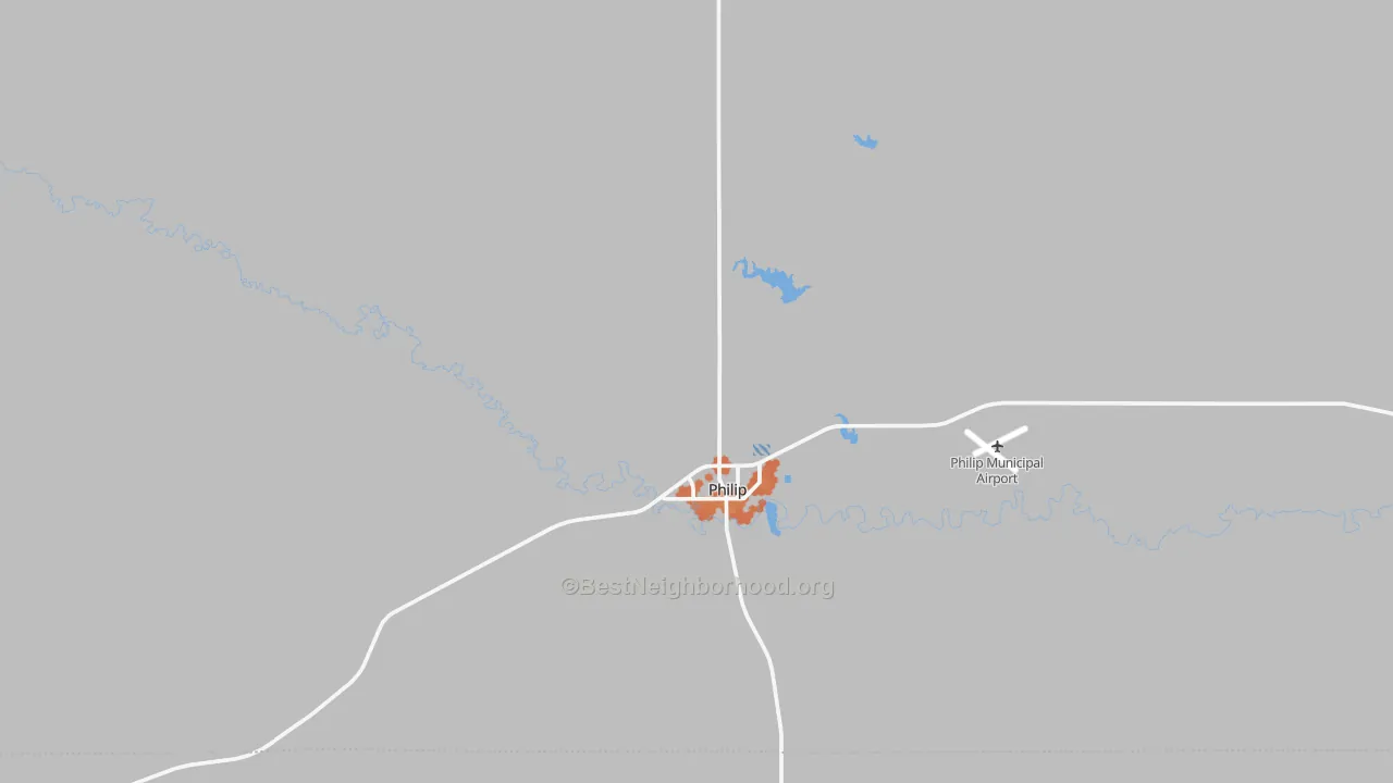 Bike Grade map of Philip, SD