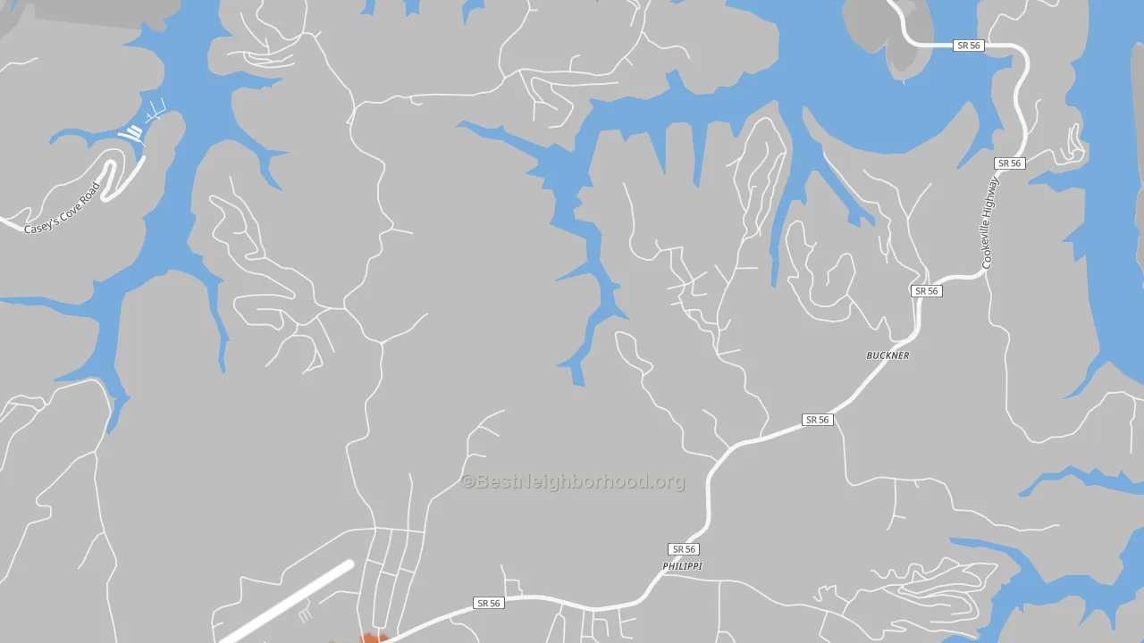 Bike Grade map of Philippi, TN
