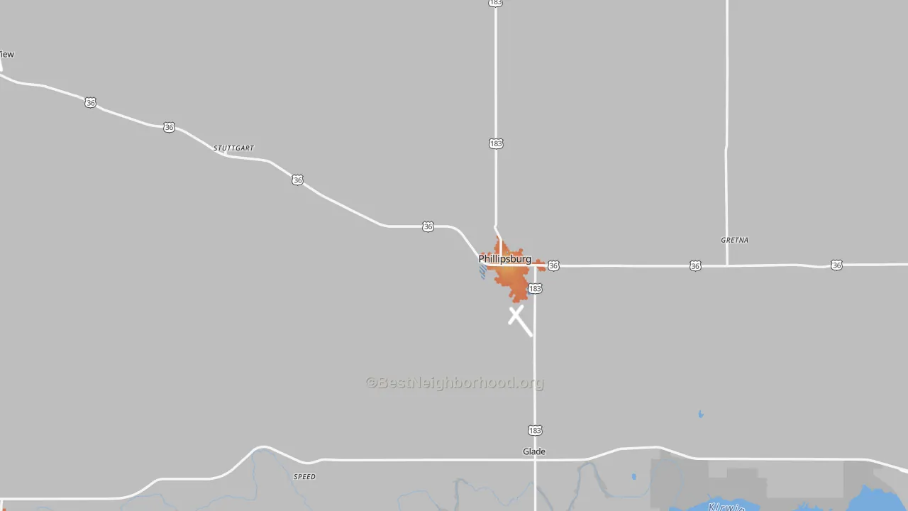 Bike Grade map of Phillips County, KS