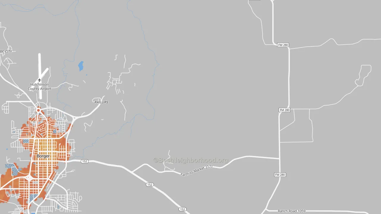 Bike Grade map of Phillips, TX