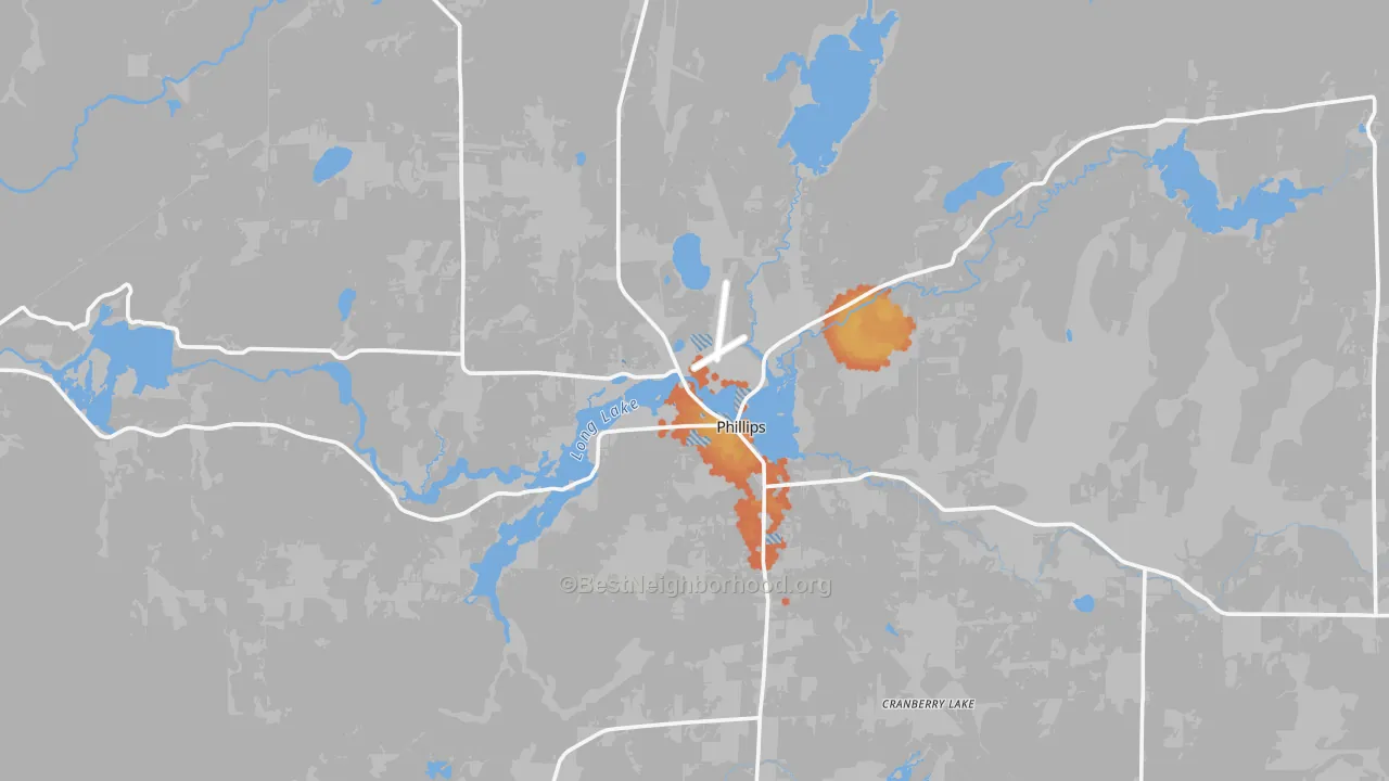Bike Grade map of Phillips, WI
