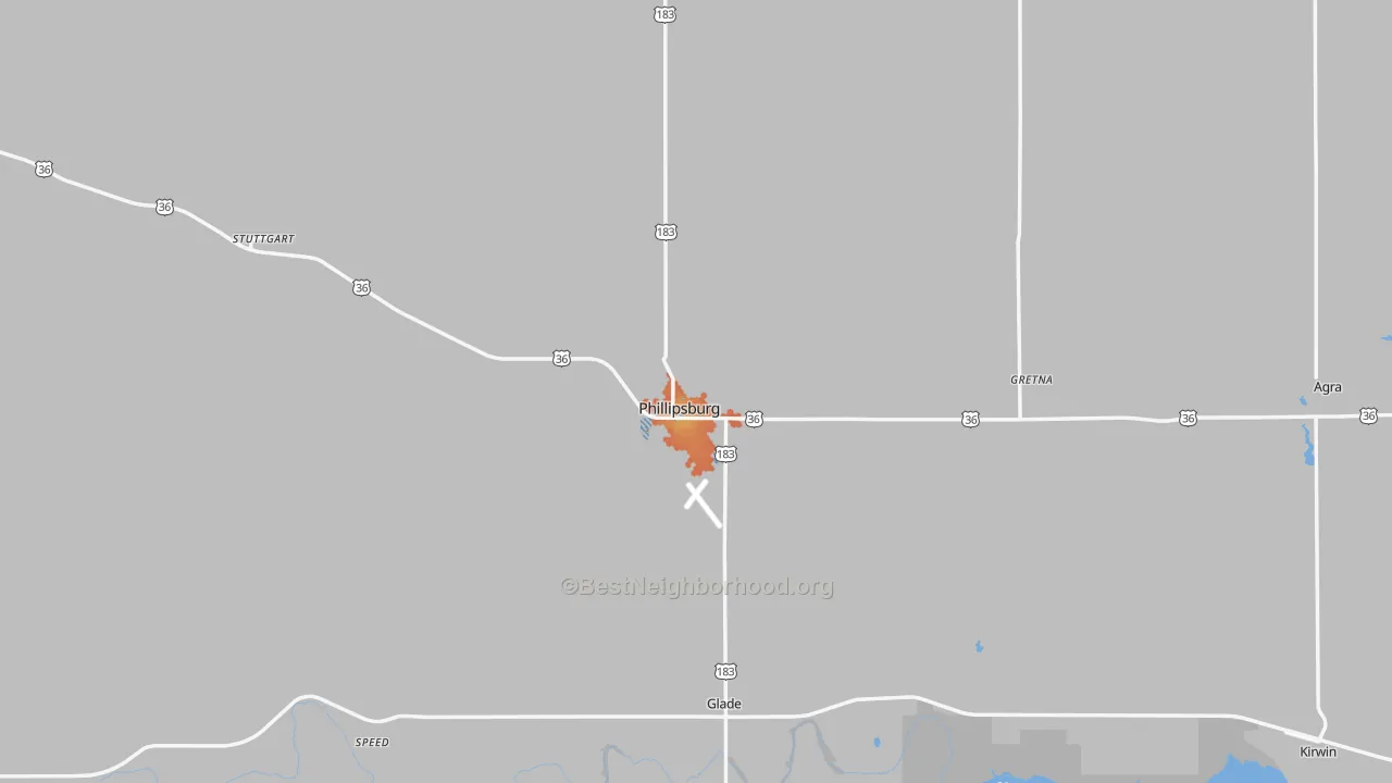 Bike Grade map of Phillipsburg, KS