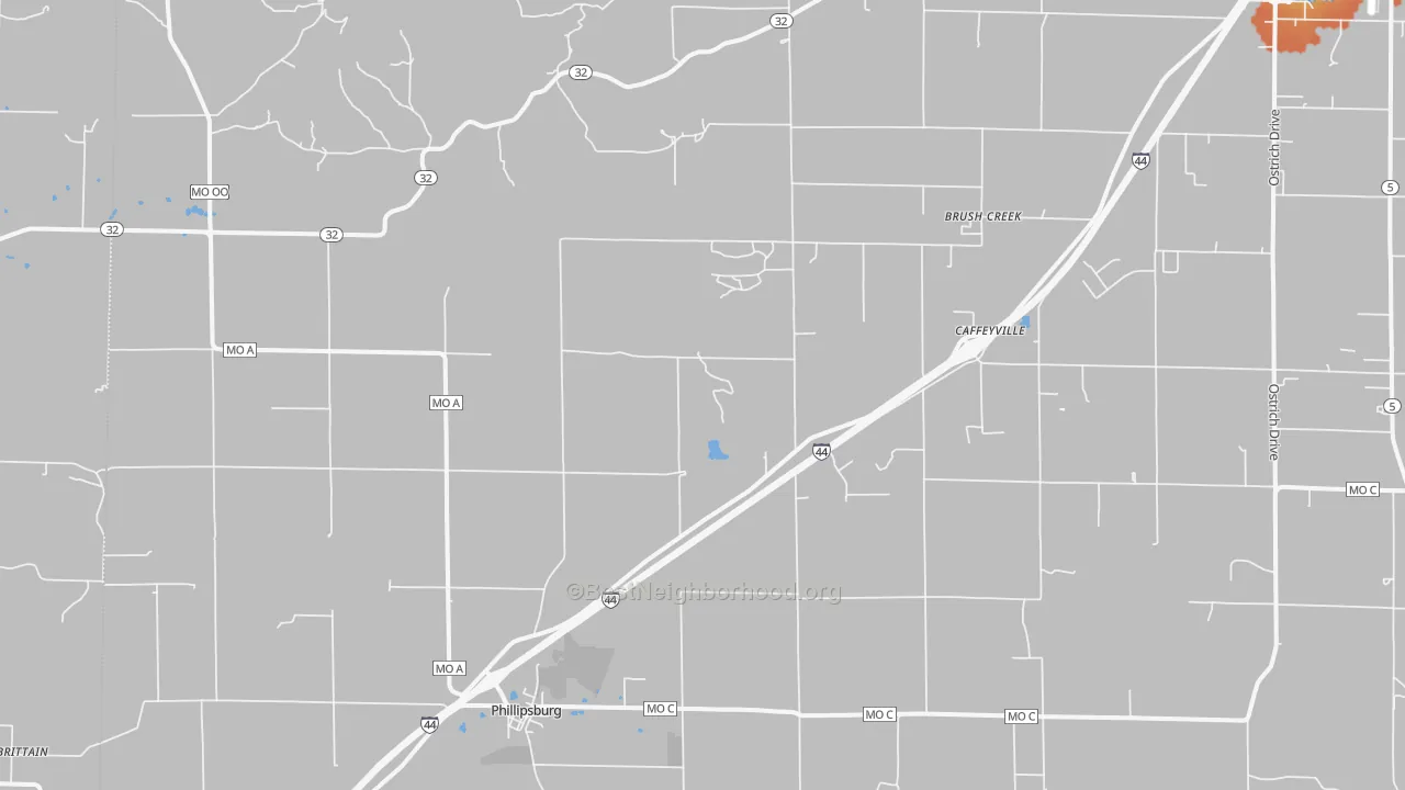 Bike Grade map of Phillipsburg, MO