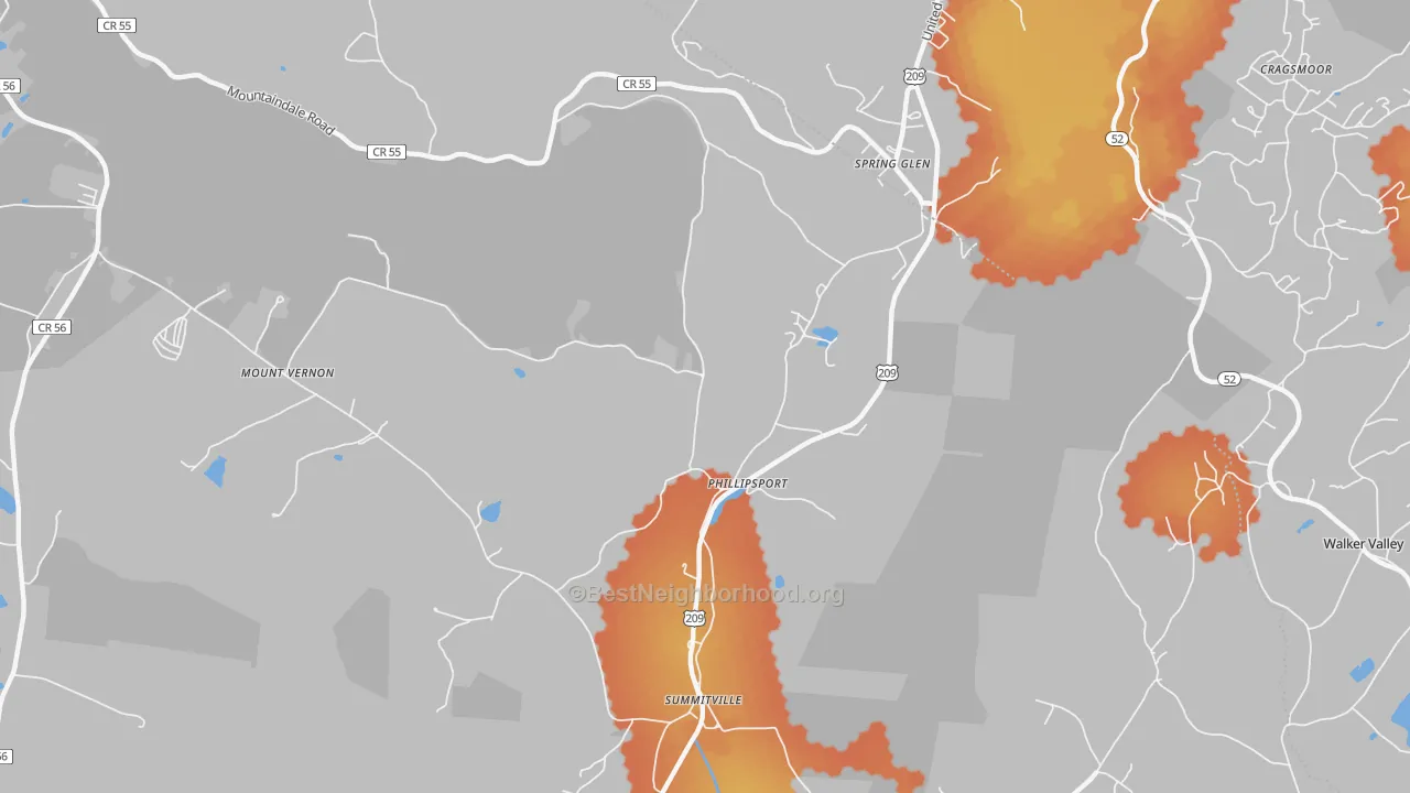 Bike Grade map of Phillipsport, NY
