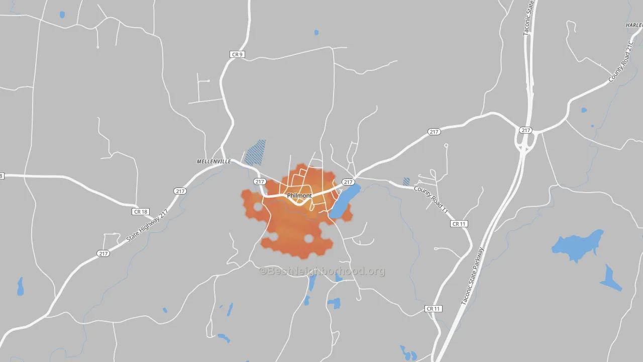 Bike Grade map of Philmont, NY