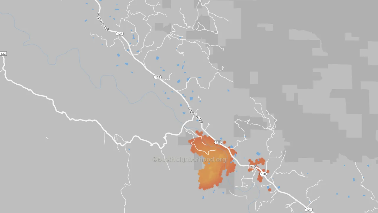 Bike Grade map of Philo, CA