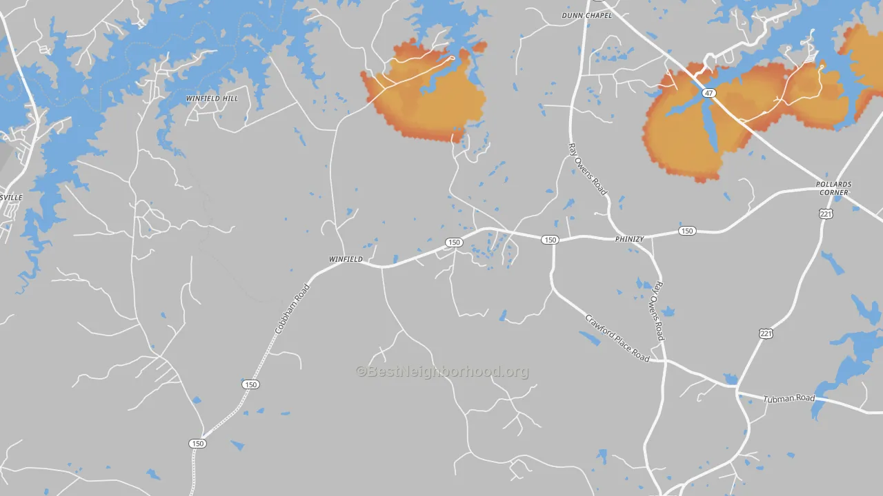 Bike Grade map of Phinizy, GA