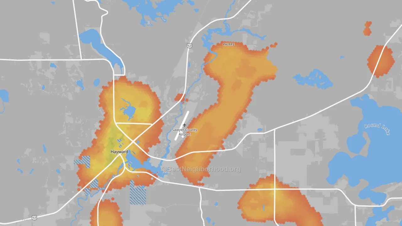 Bike Grade map of Phipps, WI