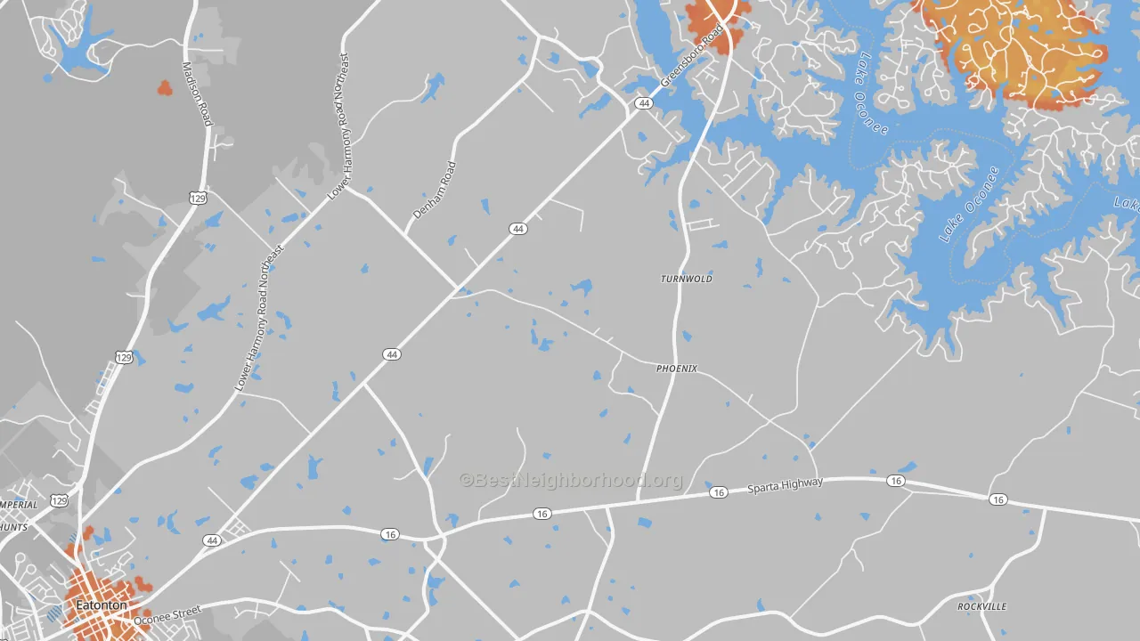 Bike Grade map of Phoenix, GA