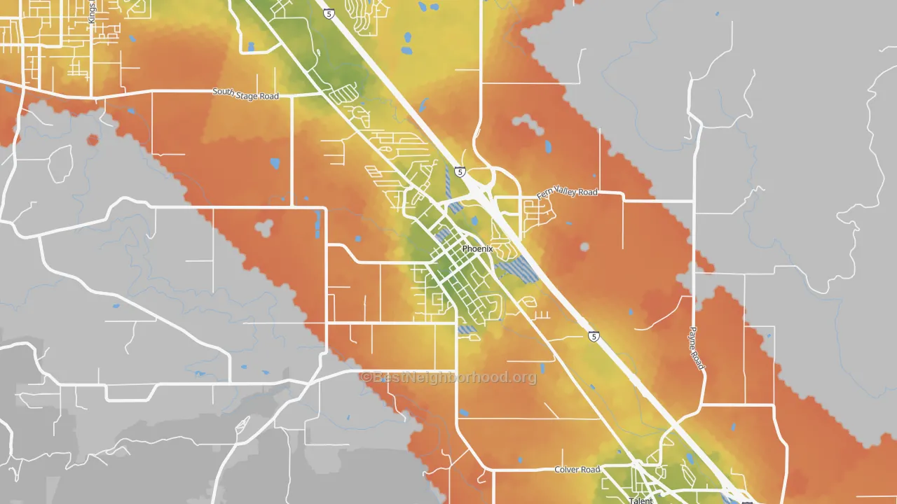 Bike Grade map of Phoenix, OR