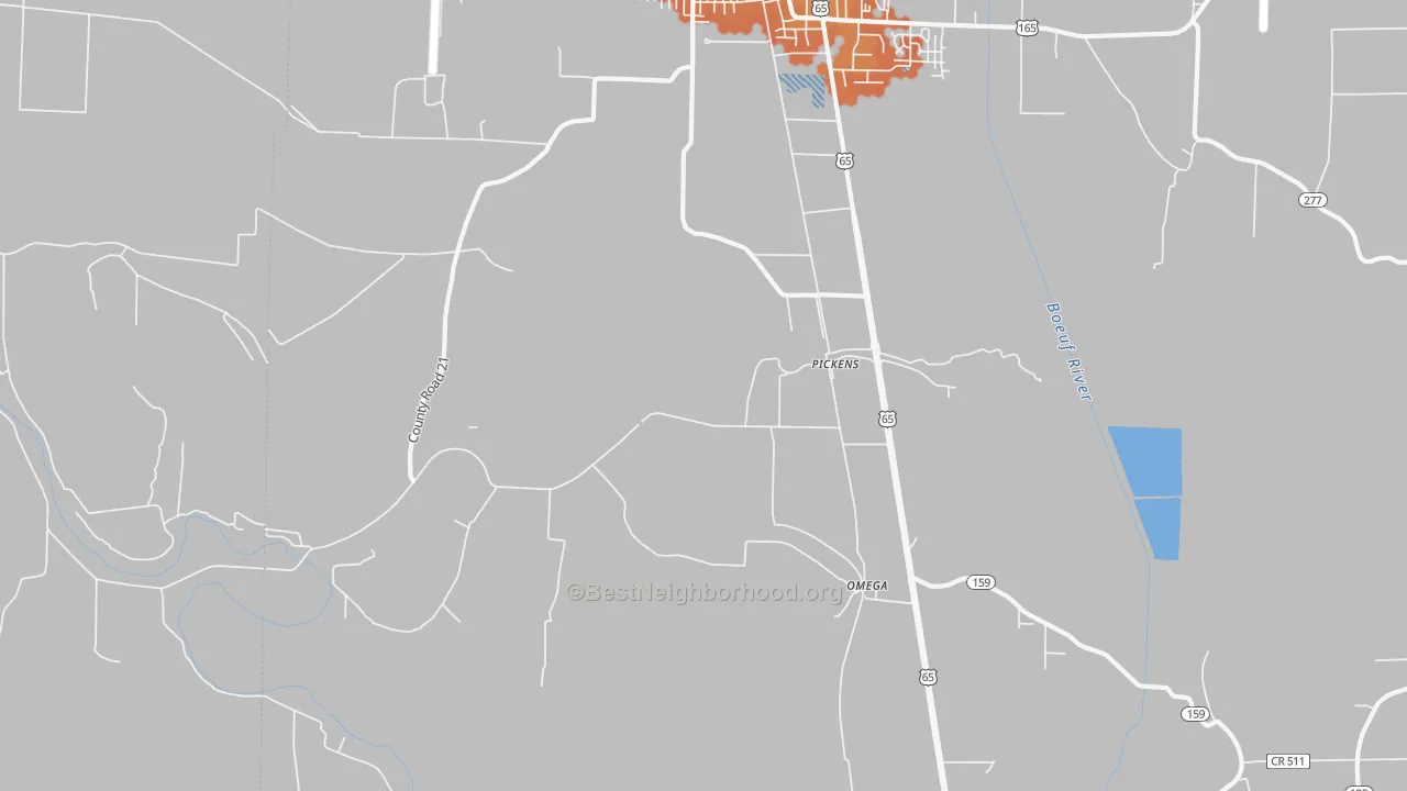 Bike Grade map of Pickens, AR