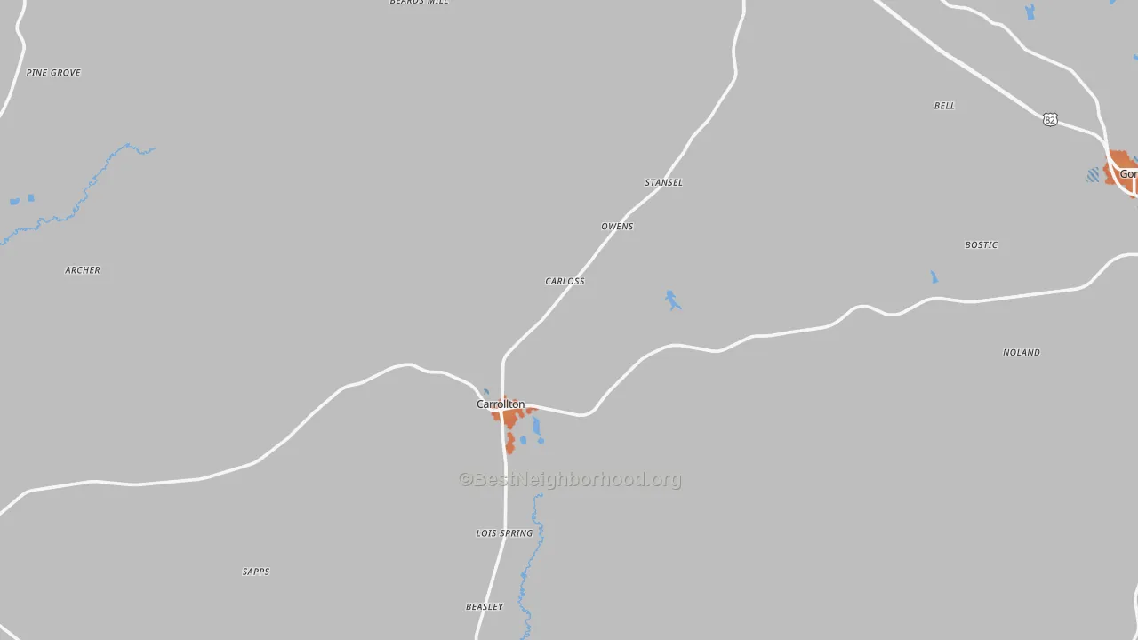Bike Grade map of Pickens County, AL