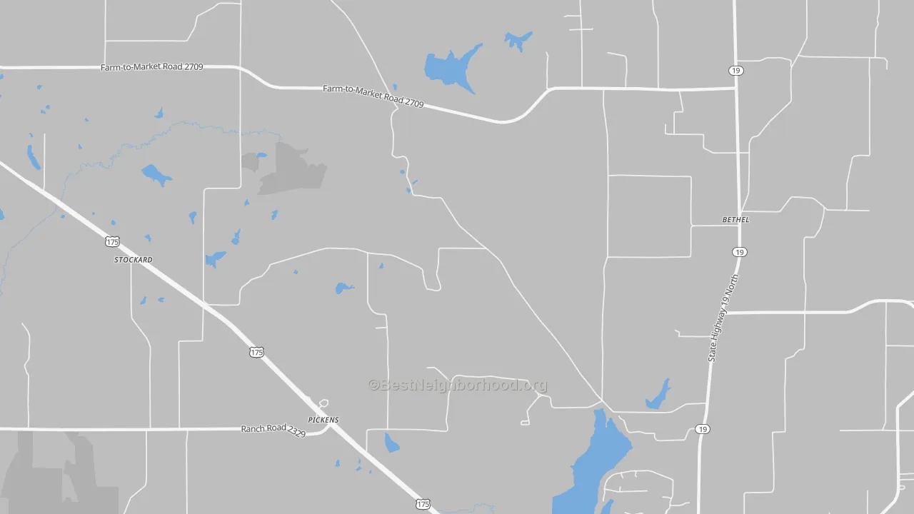 Bike Grade map of Pickens, TX